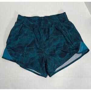 All Motions Womens Lined Run Shorts Blue Green Size XS